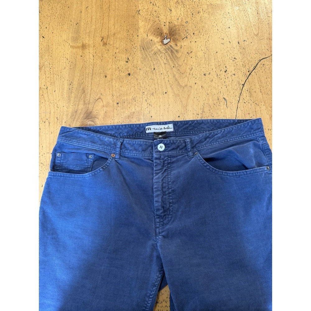 Travis Mathew 38x28 Blue Corduroy Straight Leg Cords Pants Golf Stretch - Picture 2 of 10